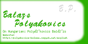 balazs polyakovics business card